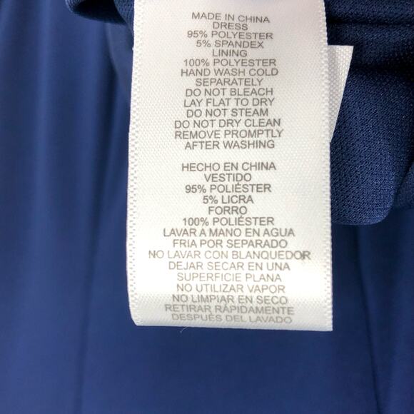 ALEX EVENINGS Round Embellished Cuff Gown Size 18 Navy Blue Keyhole Neck Ruched - Picture 12 of 13